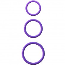 Набор из трех эрекционных колец «Silicone 3-Ring Stamina Set» из серии Fantazy C-Ringz от PipeDream, цвет фиолетовый, PD5812-12, диаметр 5.1 см.
