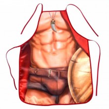 Полноцветный мужской фартук «Спартанец», цвет красный, размер OS, 1113949, бренд Сувениры, из материала Ткань, One Size (Р 42-48)