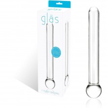 Стеклянный жезл с шаром от компании Glass, цвет прозрачный, GLAS-139, длина 16.5 см.