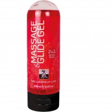 Массажное масло и лубрикант «Massage Glide Gel» с клубничным ароматом из серии Shiatsu от Hot Products, объем 200 мл, 66008, цвет Красный, 200 мл.