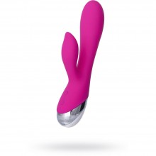 Перезаряжаемый вагинальный вибратор «Adult Toys» с клиторальным стимулятором от компании Erotist, цвет розовый, 541010, длина 19 см.