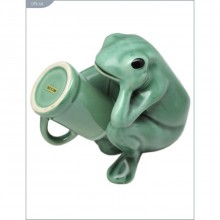 Сувенир -  «Лягушка со стопкой», цвет зеленый, C058, из материала Стекло