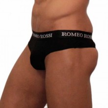 Трусы-стринги с широким поясом от компании Romeo Rossi, цвет черный, размер L, RR1006