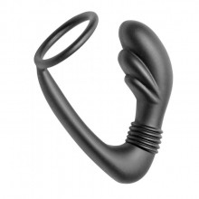 Стимулятор простаты с кольцом на член «Cobra» от компании XR Brands, цвет черный, XRAE348, длина 12.7 см.