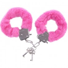 Наручники для интимных игр с мехом от компании ToyFa, цвет розовый, 951033, длина 28 см.