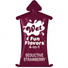 Съедобный лубрикант-гель Wet Fun Flavors Seductive Strawberry, подушечка 10 мл, 20483wet, бренд Wet Lubricant, 10 мл.