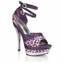 Босоножки с серебристой шпилькой «Violet Leopard» от компании Hustler Shoes, цвет фиолетовый, размер 39, HFW-213-PUR, из материала ПВХ, 39 размер