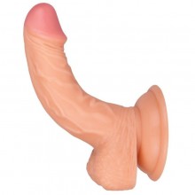 Изогнутый фаллоимитатор-реалистик с присоской из серии «RealStick Nude» от компании ToyFa, длина 13 см.