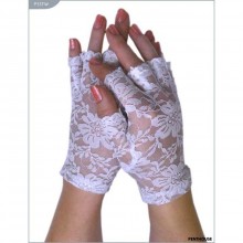 Перчатки короткие с открытыми пальчиками от компании Penthouse, цвет белый, размер OS, P3311W, One Size (Р 42-48)