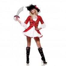 Костюм пирата «Мисс Флинт» для интимных игр от компании Le Frivole Costumes, цвет мульти, размер S/M, 02187 S/M, из материала Хлопок, цвет Красный