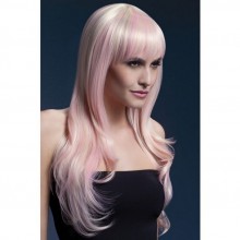 Парик «Сладкая Сиенна» с розовыми прядями блонд, длина 66 см.