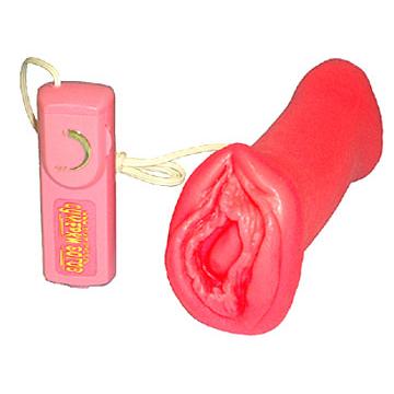 Вибрирующая вагина-девственница «Softee Sucker» от компании Gopaldas, цвет розовый, 9951 ACHBX, из материала ПВХ, длина 19 см.