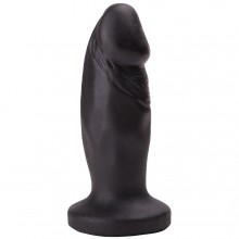 Анальный фаллос с ограничительным основанием, цвет черный, Биоклон 426900, длина 12 см.