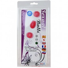 Тройные анальные шарики «Sexual Balls» от компании Baile, цвет розовый, BI-014036-4-0101, из материала TPR, длина 5.5 см.
