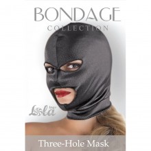 Бондажная маска с открытыми глазами и ртом «Three Hole Mask», Lola Toys 1050-03Lola, бренд Lola Games, из материала Полиамид