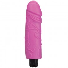 Классический вагинальный вибратор «Realistic Skin Vibrator Big» из серии Shots Toys от Shots Media, цвет розовый, SHT066PNK, длина 22 см.