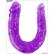 Двусторонний гелевый фаллоимитатор «Double Dong» от компании Eroticon, цвет фиолетовый, 30384, длина 29.8 см.