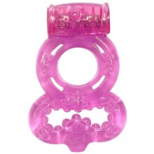 Эрекционное кольцо «Rings Treadle» с подхватом и вибрацией из серии Lola Rings от Lola Toys, цвет розовый, 0114-63Lola, из материала TPR, длина 7 см.