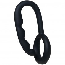 Кольцо эрекционное с анальным стимулятором «Mr Hook», цвет черный, 0502600, длина 14.5 см.