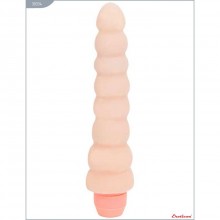 Гнущийся вагинальный вибратор ребристой формы «Flexi Vibrator» от компании Eroticon, цвет телесный, 30334, длина 18.2 см.