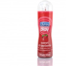 Интимная гель-смазка «Play Sweet Strawberry» с ароматом сладкой клубники от компании Durex, объем 50 мл, DUREX Play Sweet Strawber, из материала Водная основа, 50 мл., со скидкой
