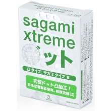 Презервативы с точечным рельефом «Sagami Xtreme Type-E №3», 3 шт., длина 19 см.