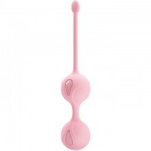 Утяжеленные силиконовые вагинальные шарики на сцепке из коллекции Pretty Love от Baile, цвет розовый, bi-014491-1, длина 16.3 см., со скидкой