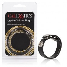 Кольцо-утяжка на член с заклепками от компании California Exotic Novelties, цвет черный, SE-1411-03-2, бренд CalExotics, из материала Кожа, длина 20 см.