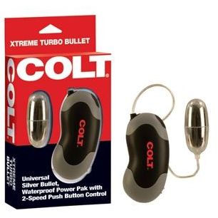 Классическая вибропуля «Extreme Turbo Bullet» из серии Colt от компании California Exotic Novelties, цвет серебристый, SE-6896-03-3, бренд CalExotics, из материала Пластик АБС, коллекция Colt Gear Collection, длина 5.7 см., со скидкой
