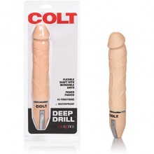 Реалистичный анальный вибратор «Deep Drill Ivory» из серии Colt от California Exotic Novelties, цвет телесный, SE-6909-01-2, бренд CalExotics, из материала Силикон, длина 27.5 см.