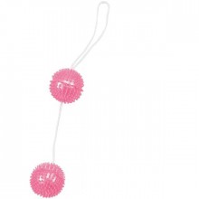 Вагинальные шарики с рельефной поверхностью «Vibratone Soft Balls» от компании Gopaldas, цвет розовый, 2K761 BCD GP, из материала ПВХ, длина 22 см.