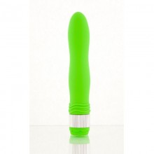 Водонепроницаемый вибратор классической формы от компании «Sexus Funny Five», цвет зеленый, 931006-7, длина 21.5 см.