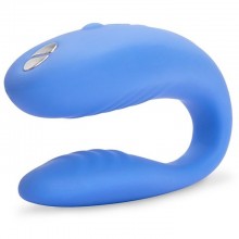 Вибромассажер для пар «Match» изогнутой формы от компании We-Vibe, цвет голубой, SNATSG5, длина 7.7 см.