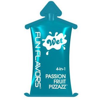 Разогревающий лубрикант «Fun Flavors 4-in-1 Passion Fruit Pizzazz» с ароматом маракуйи от компании Wet Lubricant, объем 10 мл, 20481, из материала Глицериновая основа, 10 мл., со скидкой