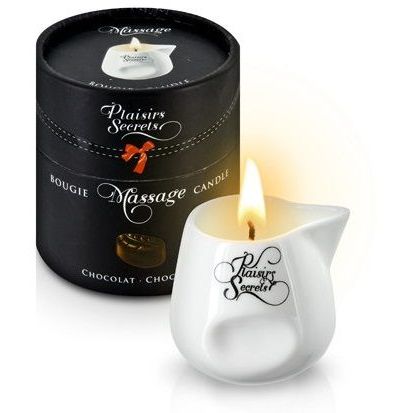 Массажная свеча с ароматом шоколада «Bougie de Massage Gourmande Chocolat», 80 мл, Sas Editions Concorde 826011, 80 мл.