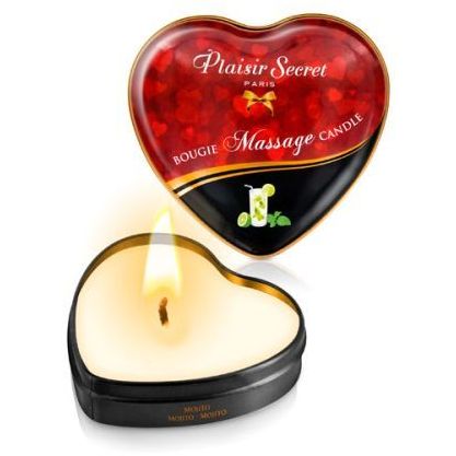 Массажная свеча с ароматом мохито «Bougie Massage Candle» от компании Plaisirs Secrets, объем 35 мл, 826066, 35 мл.