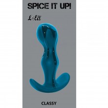 Анальный стимулятор анатомической формы с гибким ограничителем «Classy Dark Aquamarine» из коллекции Spice It Up от Lola Toys, цвет голубой, 8013-03lola, бренд Lola Games, длина 9.5 см.