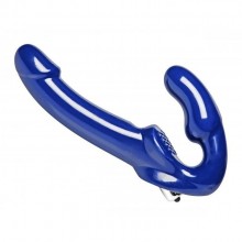 Безремневой вибрострапон «Revolver II» анатомической формы от компании XR Brands, цвет синий, AE170, длина 25 см.