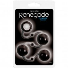 Анальные шарики «Pleasure Balls» из серии Renegade от компании NS Novelties, цвет черный, NSN-1117-13, из материала TPR, длина 40.3 см.