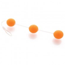 Анальная цепочка из трех шариков от компании Sexus Funny Five, цвет оранжевый, 935002-11, длина 19.5 см., со скидкой