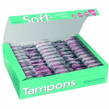 Тампоны мягкие «Soft-Tampons Mini» для женщин от компании Joy Division, упаковка 50 шт, 12203, из материала Полиуретан