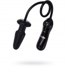 Анальная пробка с вибрацией и расширением «Inflatable Plug» от компании Gopaldas, цвет черный, 16-64BLK-BX, из материала ПВХ, длина 12 см.