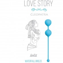 Классические силиконовые вагинальные шарики «Cleopatra Waterfall Breeze» на сцепке от компании Lola Toys, цвет голубой, 3007-03Lola, коллекция Love Story, длина 16 см.