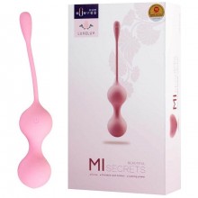 Розовые вагинальные шарики «MI» с вибрацией и пультом от компании LuxeLuv, цвет розовый, MI pink, из материала Силикон, длина 8.5 см., со скидкой