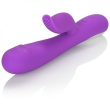 Перезаряжаемый вагинальный вибратор для женщин «Swirl Massager» с клиторальным стимулятором из серии Embrace от компании California Exotic Novelties, цвет фиолетовый, SE-4609-55-3, бренд CalExotics, коллекция Embrace Collection, длина 10.7 см., со скидкой