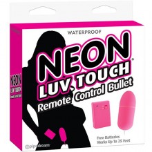 Вибро-орех вибропуля «Neon Luv Touch Remote Control Bullet - Pink» от компании PipeDream, цвет розовый, PD2674-11, длина 7.5 см.