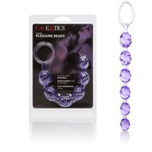 Анальная цепочка с кольцом «Swirl Pleasure Beads» от компании California Exotic Novelties, цвет фиолетовый, SE-1315-14-2, бренд CalExotics, из материала ПВХ