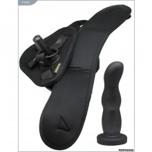 Страпон системы Harness с насадкой от компании «PentHouse», цвет черный, P3394, из материала Силикон, длина 13.5 см.