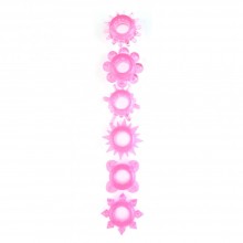 Набор из разнообразных эрекционных колец «Top Pleasure Ring Set» от компании ToyFa, цвет розовый, 888200-3, из материала ПВХ, диаметр 2 см.