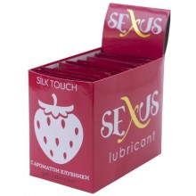 Набор из 50 пробников увлажняющей гель-смазки с ароматом клубники «Silk Touch Stawberry» от компании Sexus Lubricant, объем 50 шт. по 6 мл, 817012, из материала Водная основа, 300 мл., со скидкой